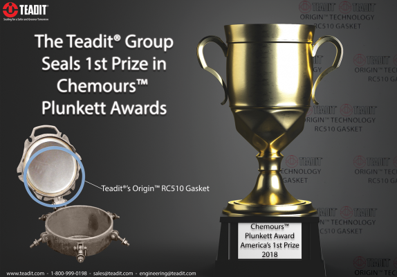 THE TEADIT® GROUP “SEALS” A 1ST PRIZE WIN IN THE CHEMOURS™ 2018 PLUNKETT AWARDS