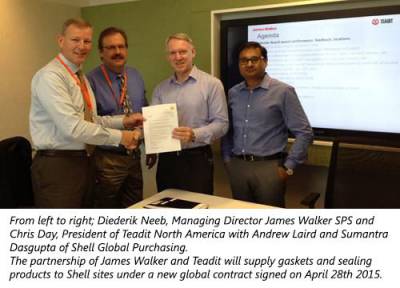 JAMES WALKER AND TEADIT AWARDED SHELL GLOBAL SUPPLY CONTRACT FOR SEALING PRODUCTS
