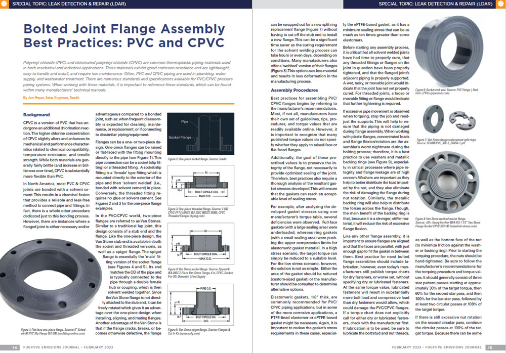 Bolted Joint Flange Assembly Best Practices: PVC and CPVC