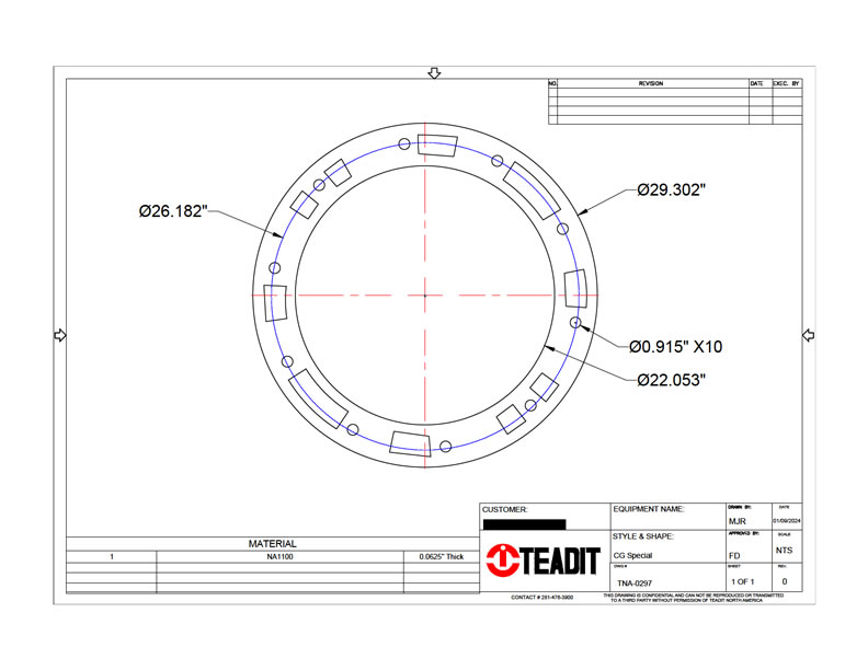 Examples of schematic drawings. These drawings are then used to create the physical gasket